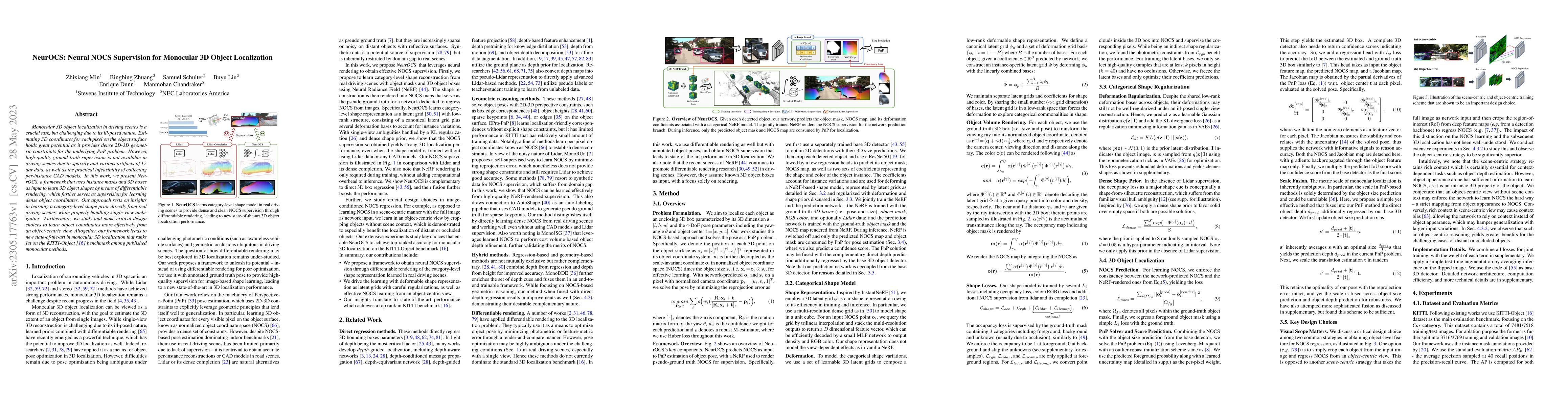 Thumbnail for NeurOCS: Neural NOCS Supervision for Monocular 3D Object Localization