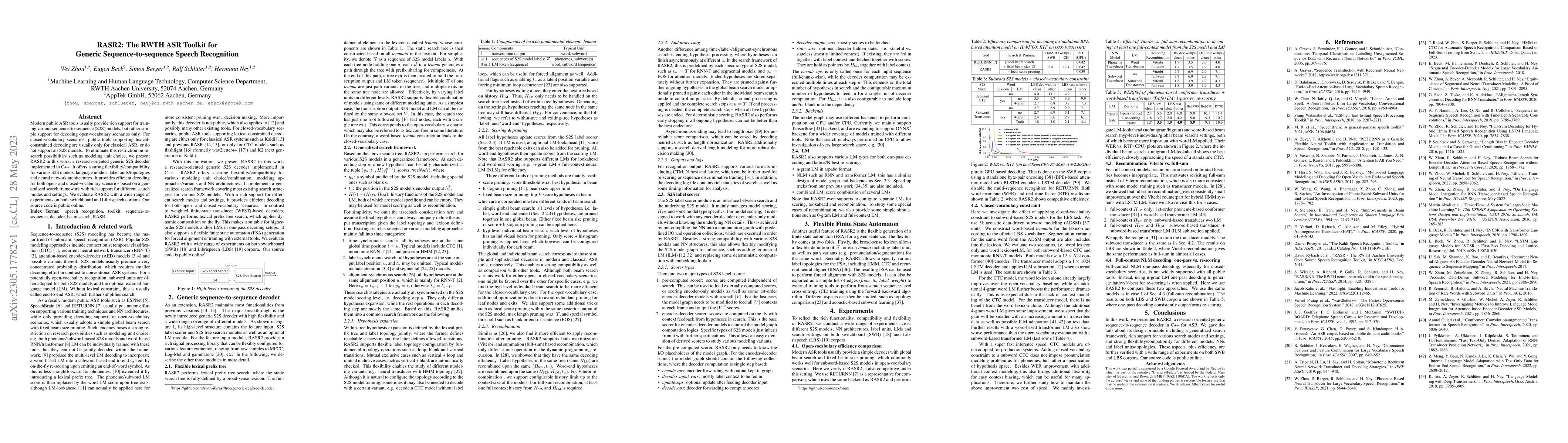Thumbnail for RASR2: The RWTH ASR Toolkit for Generic Sequence-to-sequence Speech
  Recognition