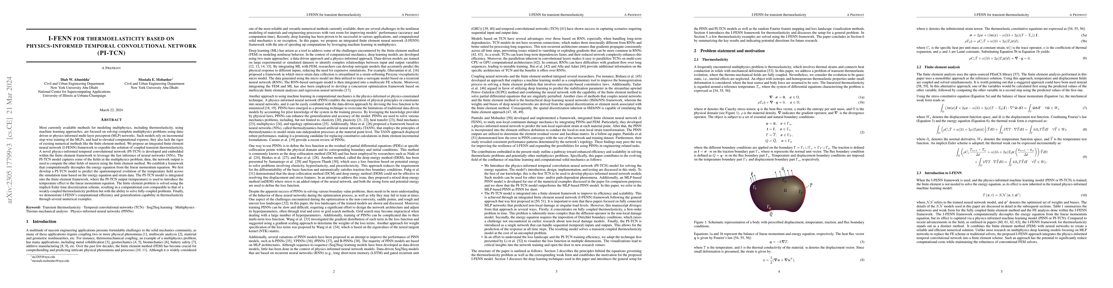 Thumbnail for I-FENN for thermoelasticity based on physics-informed temporal
  convolutional network (PI-TCN)