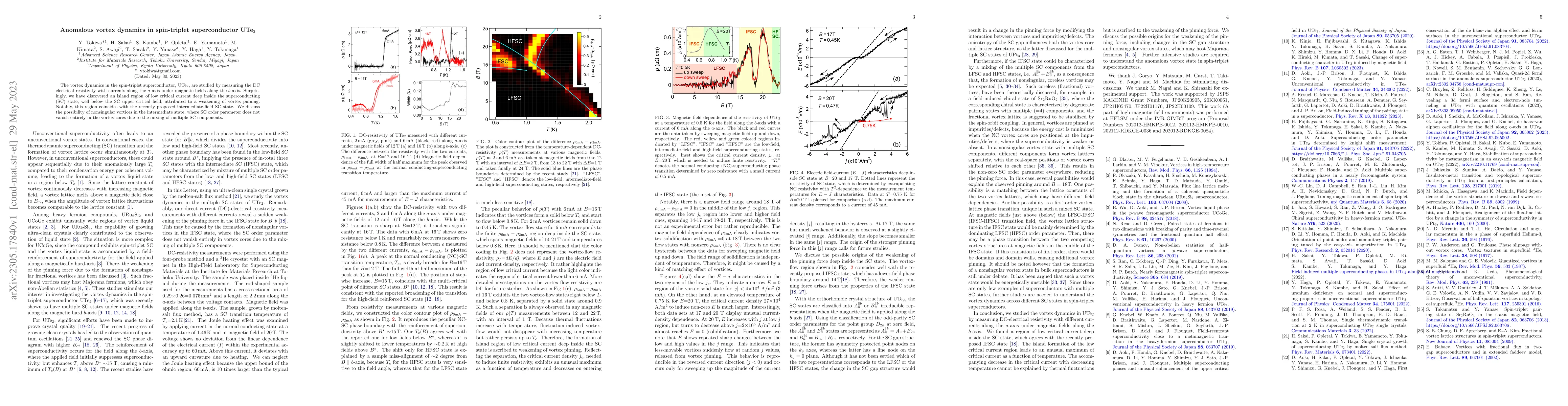 Thumbnail for Anomalous vortex dynamics in spin-triplet superconductor UTe$_2$
