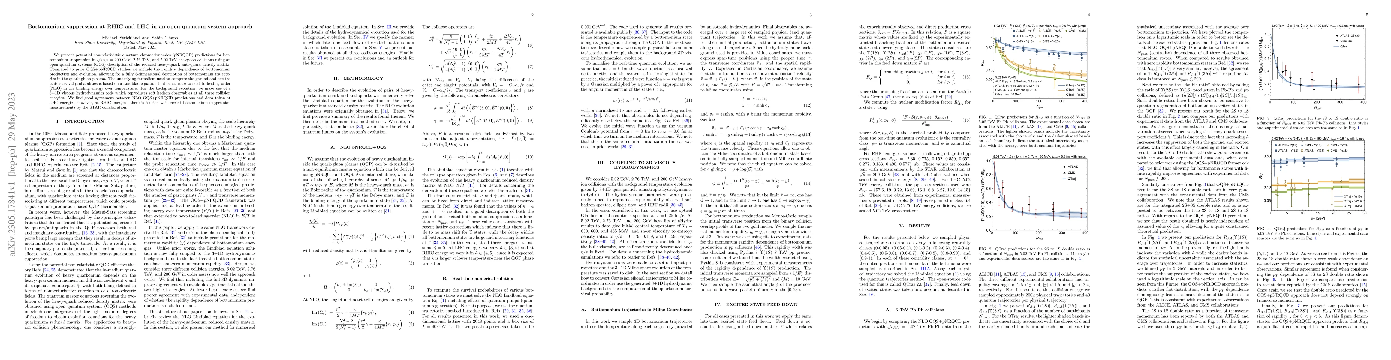Thumbnail for Bottomonium suppression at RHIC and LHC in an open quantum system
  approach