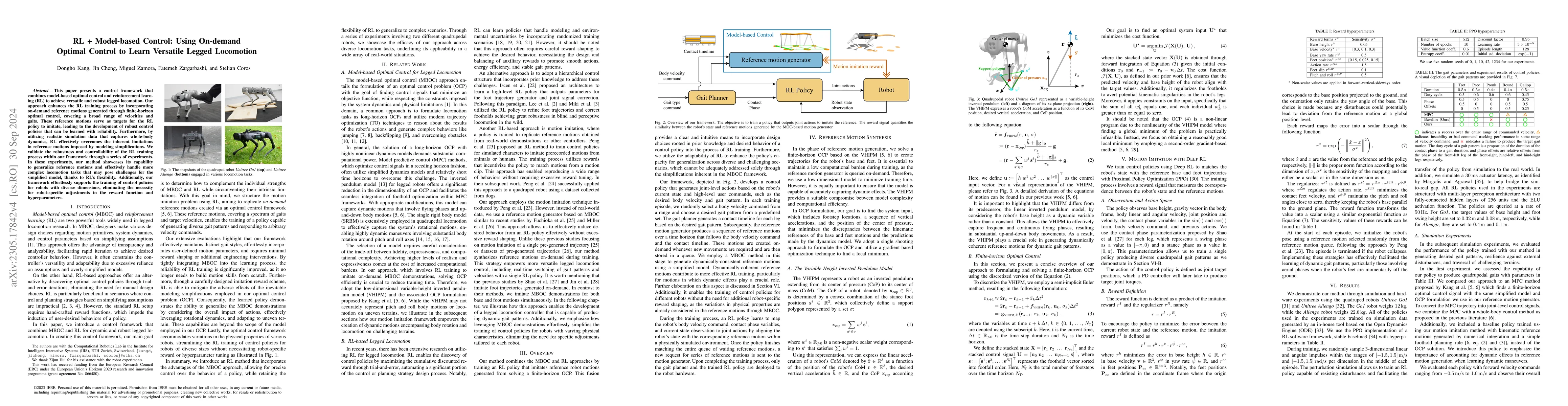 Thumbnail for RL + Model-based Control: Using On-demand Optimal Control to Learn
  Versatile Legged Locomotion