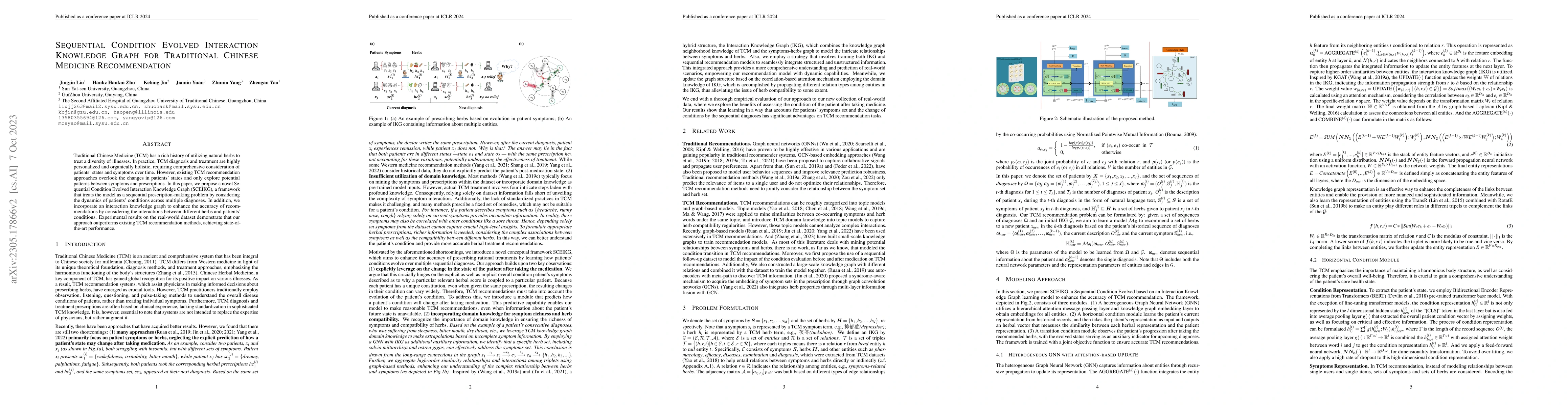 Thumbnail for Sequential Condition Evolved Interaction Knowledge Graph for Traditional
  Chinese Medicine Recommendation