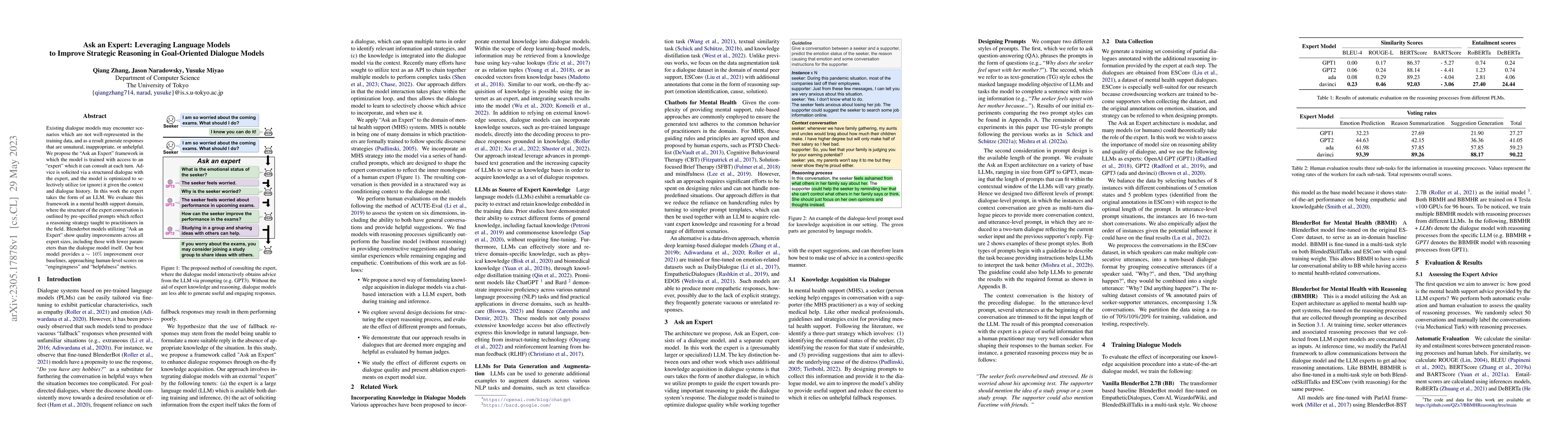 Thumbnail for Ask an Expert: Leveraging Language Models to Improve Strategic Reasoning
  in Goal-Oriented Dialogue Models