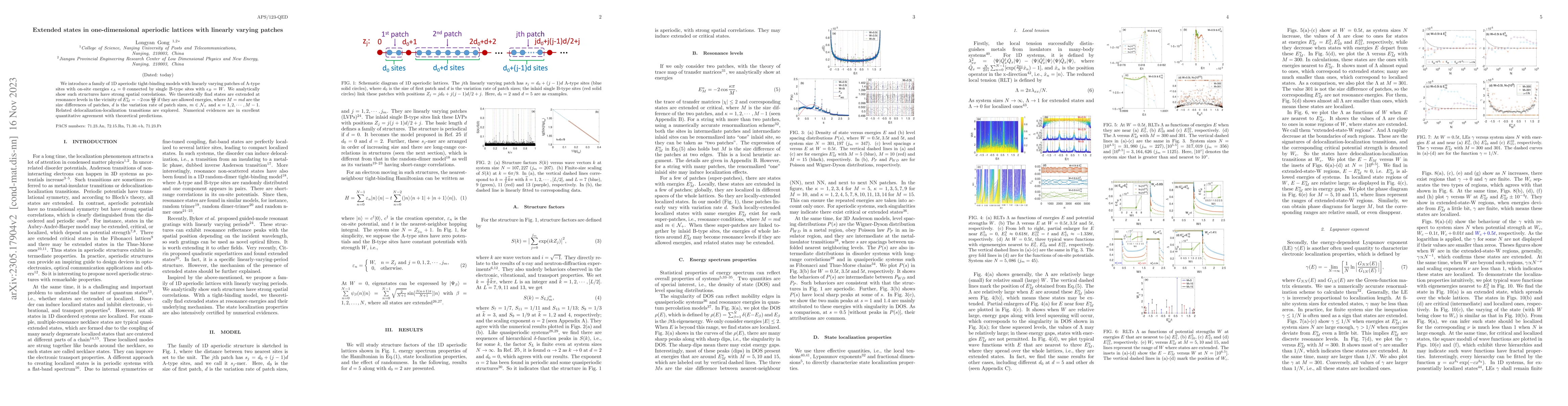 Thumbnail for Extended states in one-dimensional aperiodic lattices with linearly
  varying patches