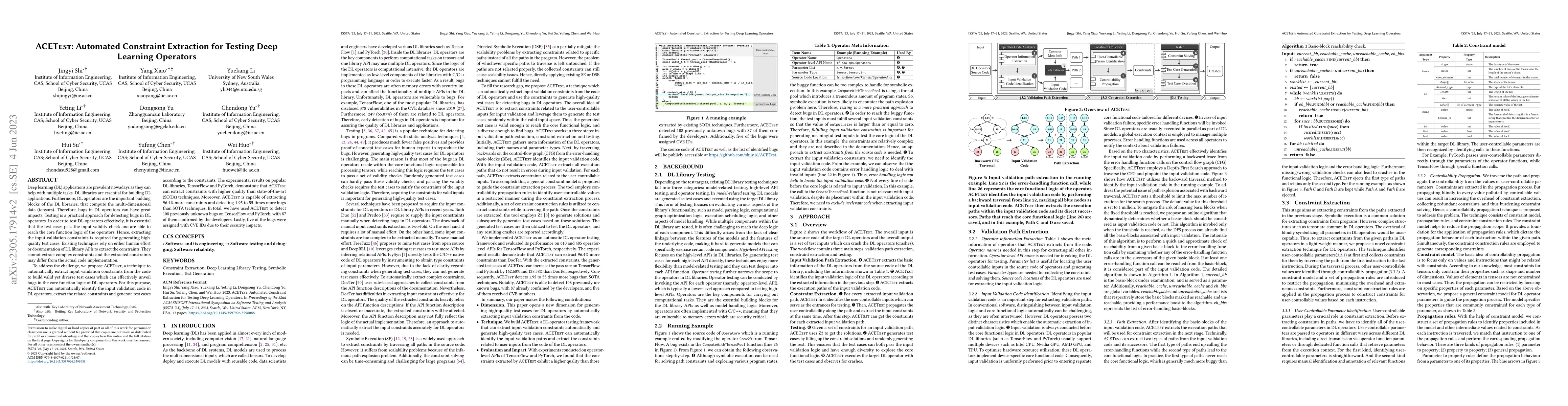 Thumbnail for ACETest: Automated Constraint Extraction for Testing Deep Learning
  Operators