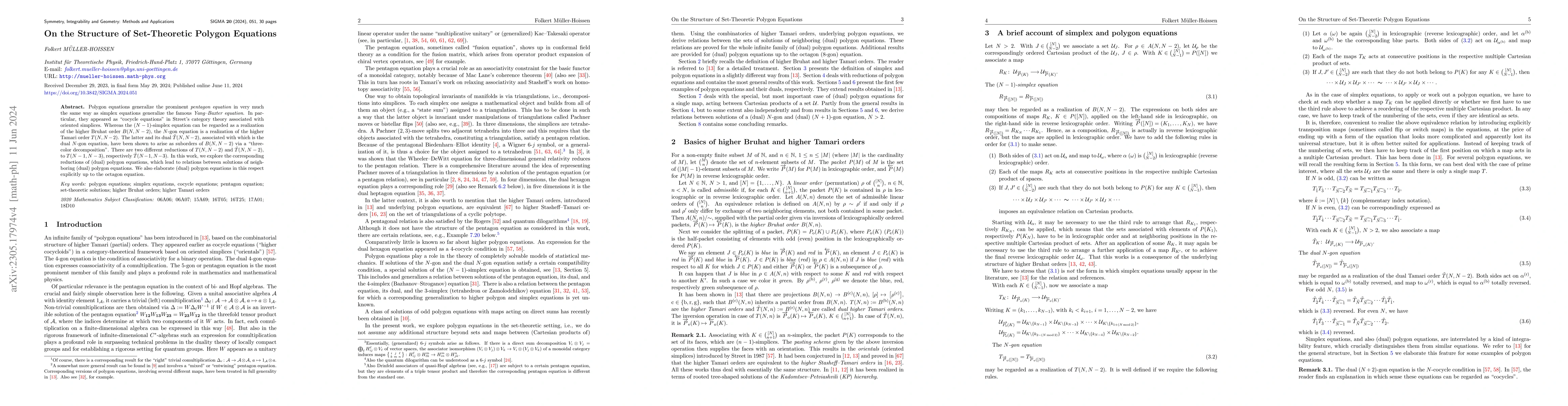 Thumbnail for On the Structure of Set-Theoretic Polygon Equations