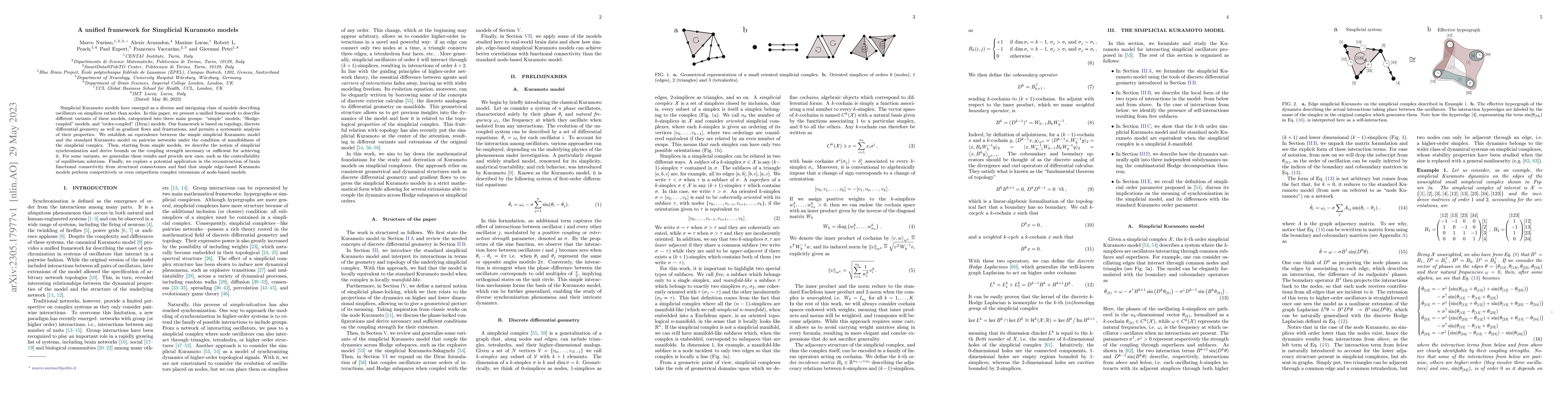 Thumbnail for A unified framework for Simplicial Kuramoto models