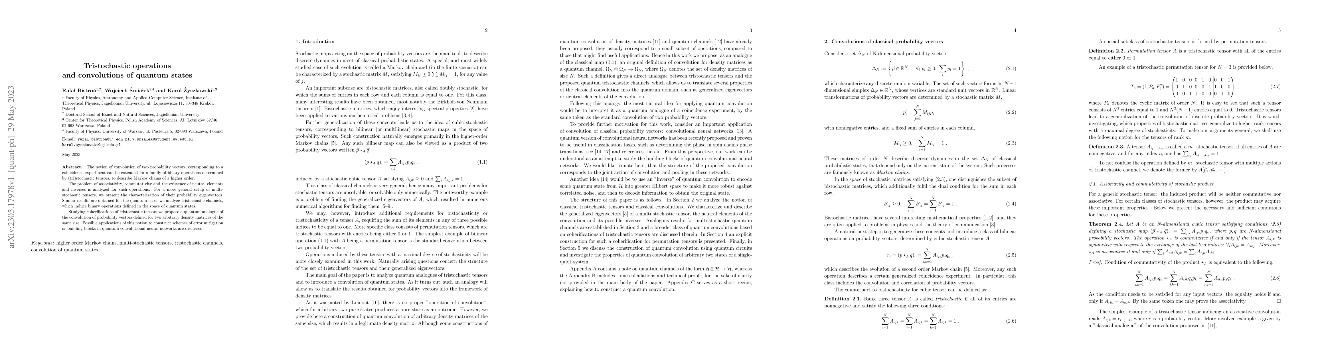 Thumbnail for Tristochastic operations and convolutions of quantum states