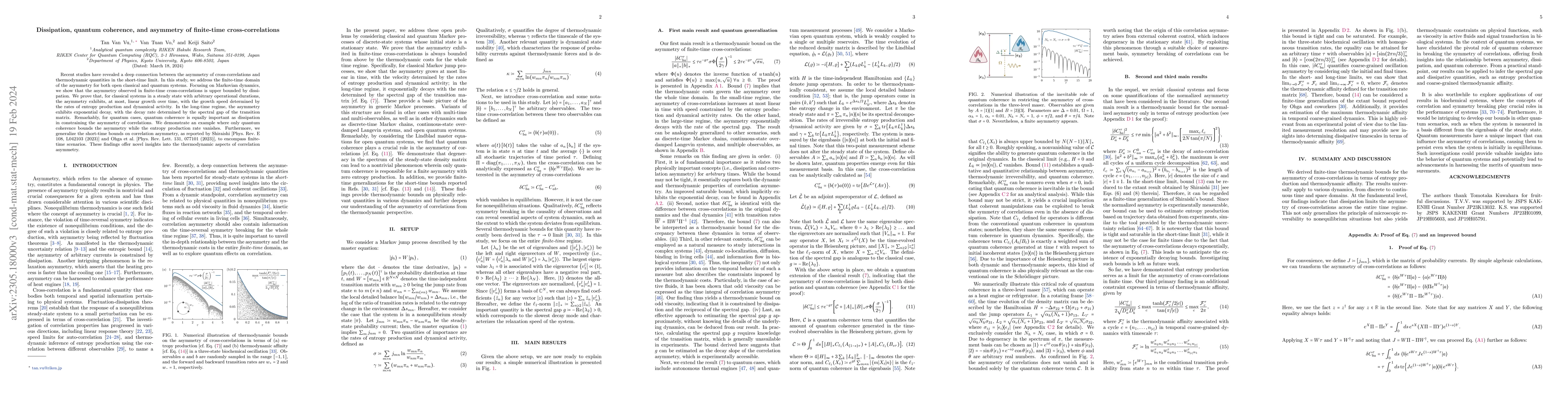 Thumbnail for Dissipation, quantum coherence, and asymmetry of finite-time
  cross-correlations