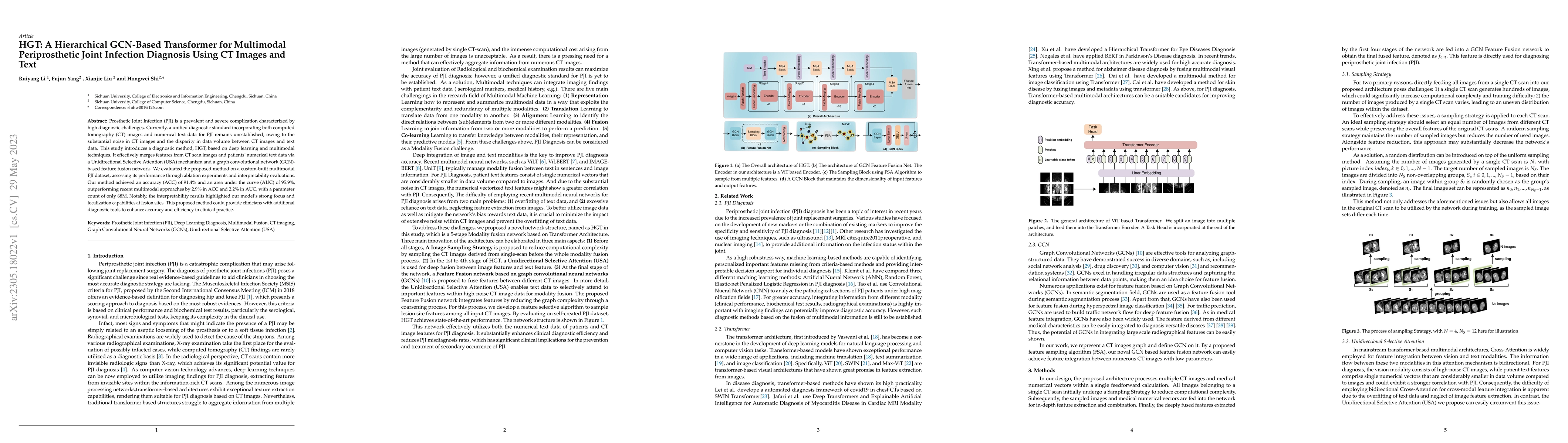 Thumbnail for HGT: A Hierarchical GCN-Based Transformer for Multimodal Periprosthetic
  Joint Infection Diagnosis Using CT Images and Text