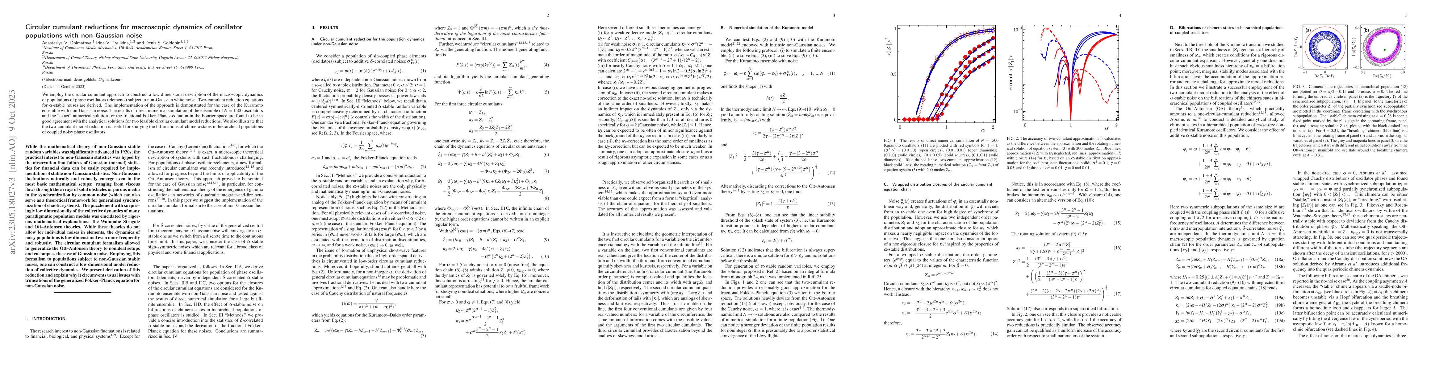 Thumbnail for Circular cumulant reductions for macroscopic dynamics of oscillator
  populations with non-Gaussian noise