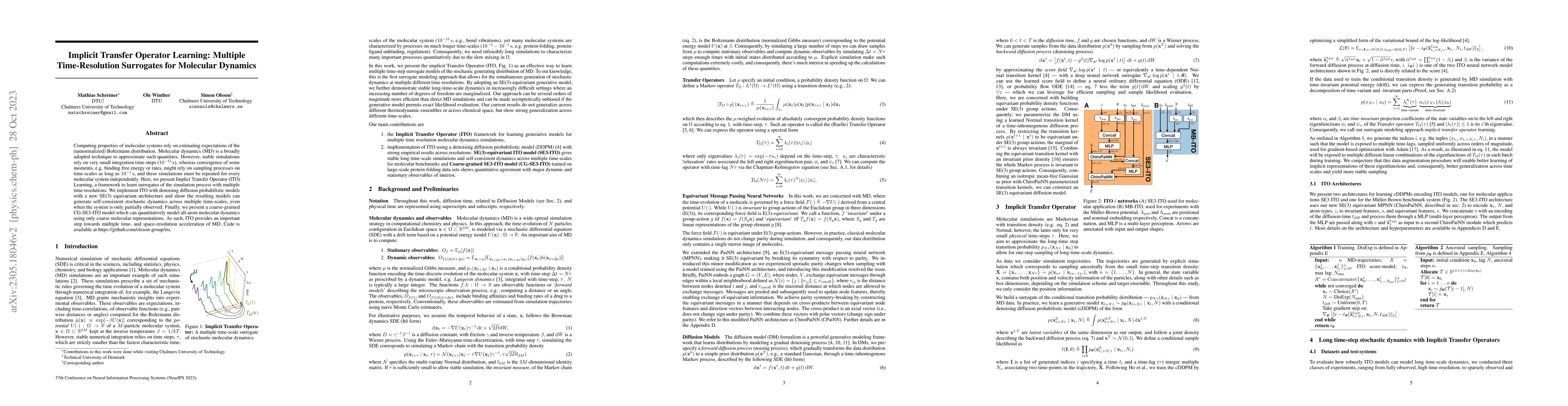 Thumbnail for Implicit Transfer Operator Learning: Multiple Time-Resolution Surrogates
  for Molecular Dynamics