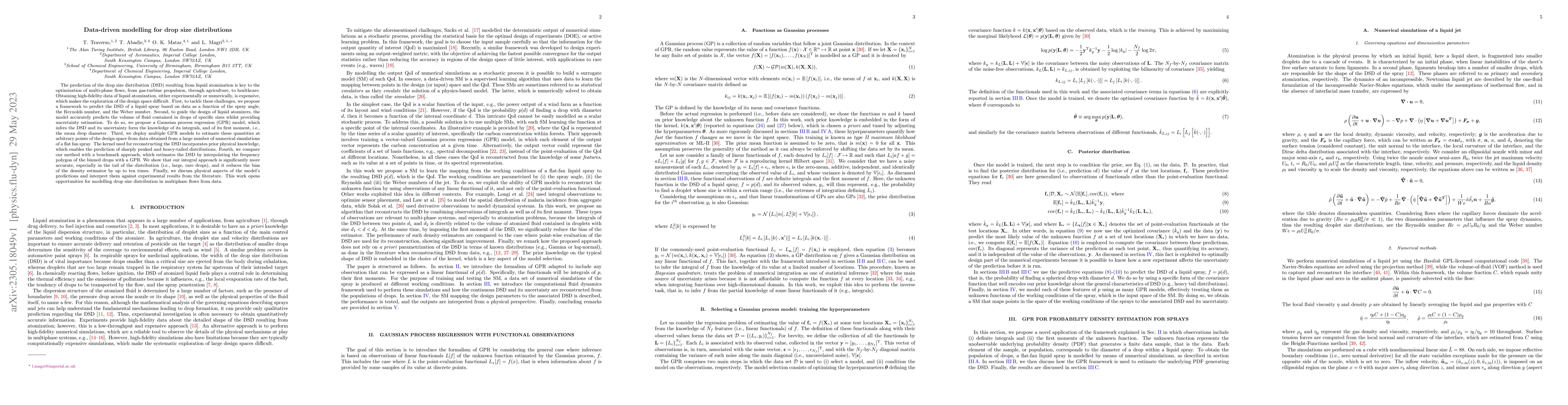 Thumbnail for Data-driven modelling for drop size distributions