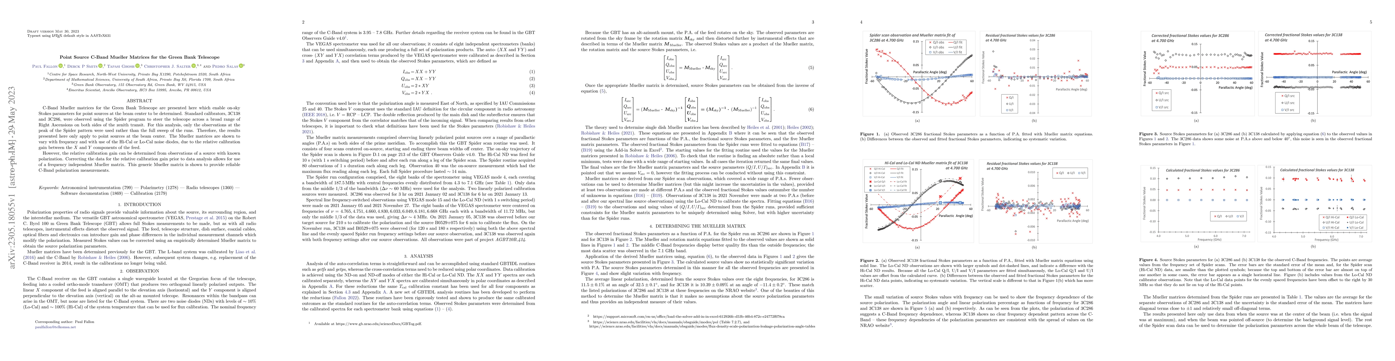 Thumbnail for Point Source C-Band Mueller Matrices for the Green Bank Telescope