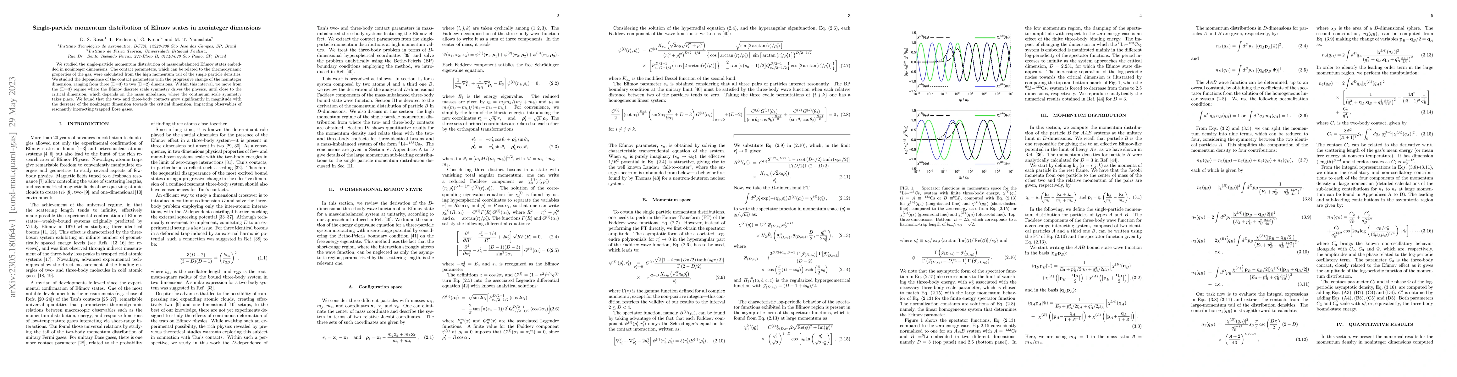 Thumbnail for Single-particle momentum distribution of Efimov states in noninteger
  dimensions