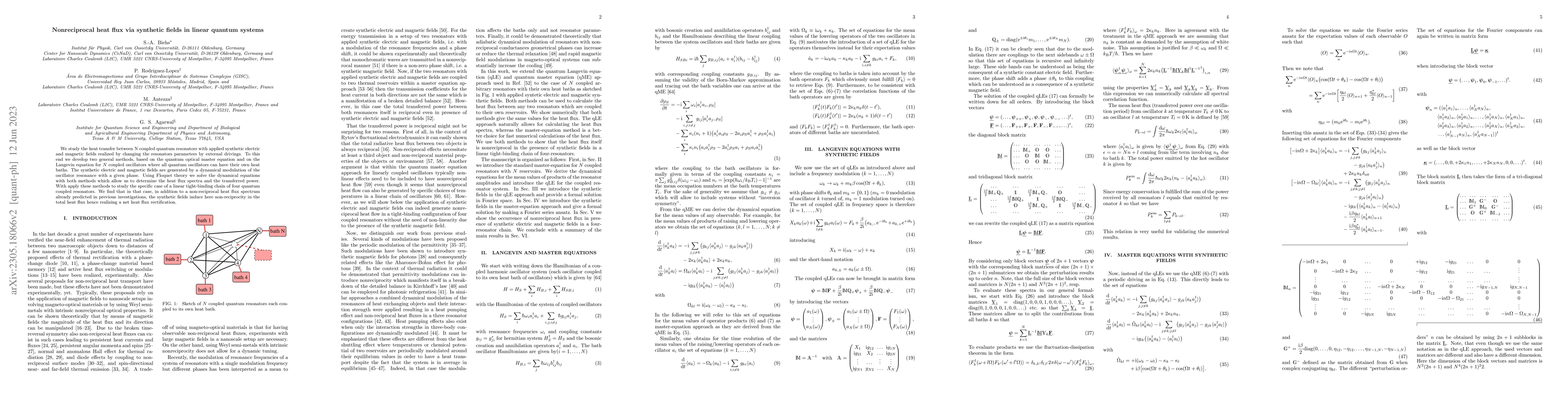 Thumbnail for Nonreciprocal heat flux via synthetic fields in linear quantum systems