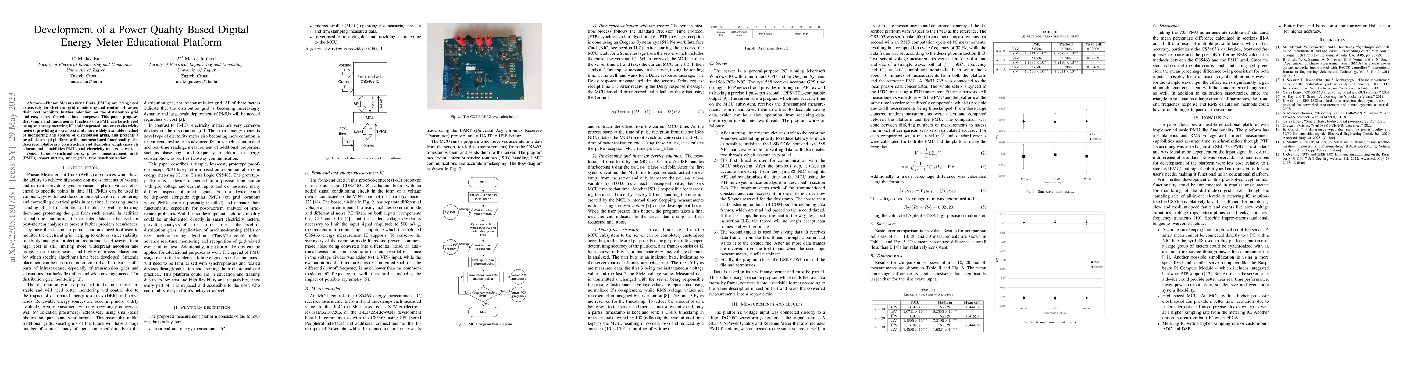 Thumbnail for Development of a Power Quality Based Digital Energy Meter Educational
  Platform