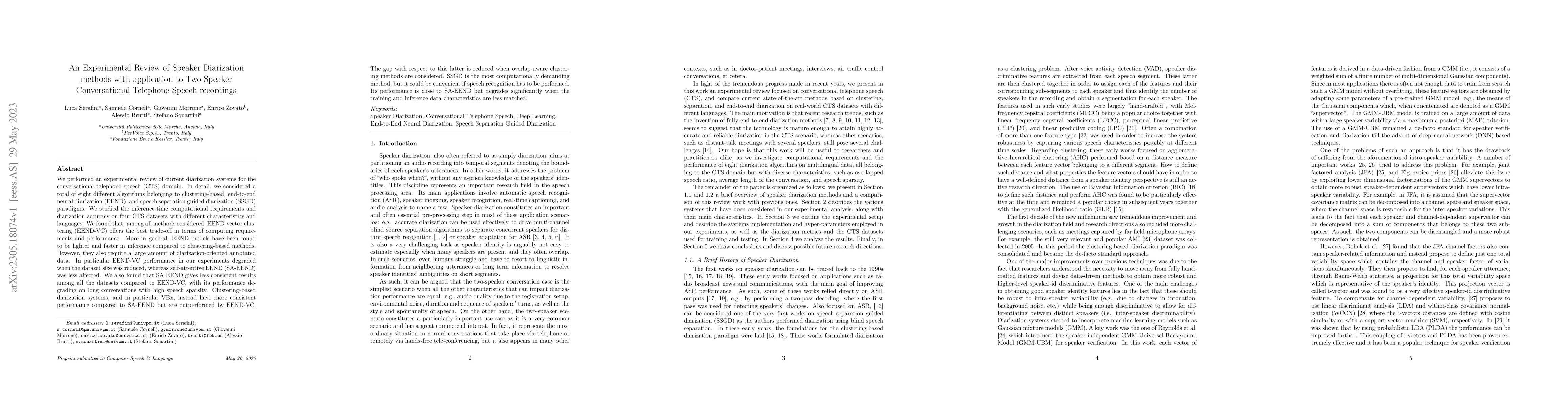 Thumbnail for An Experimental Review of Speaker Diarization methods with application
  to Two-Speaker Conversational Telephone Speech recordings