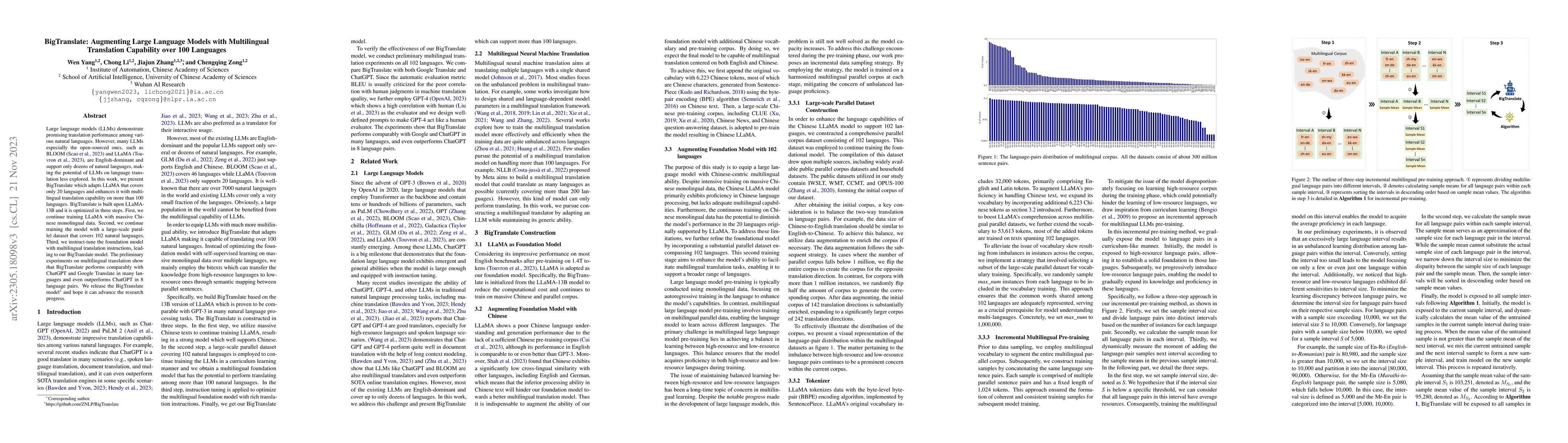 Thumbnail for BigTranslate: Augmenting Large Language Models with Multilingual
  Translation Capability over 100 Languages