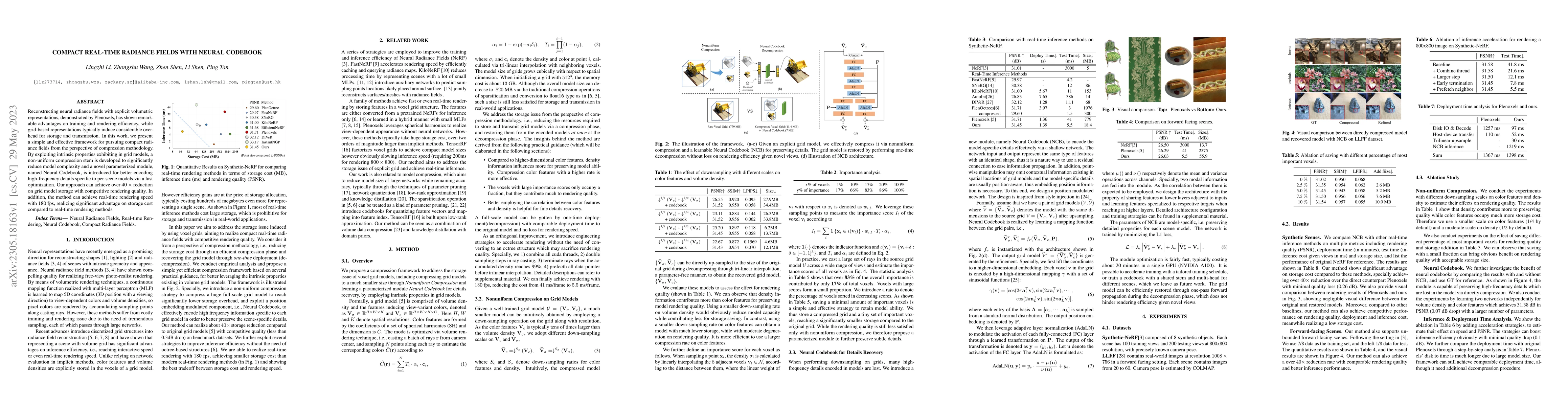 Thumbnail for Compact Real-time Radiance Fields with Neural Codebook