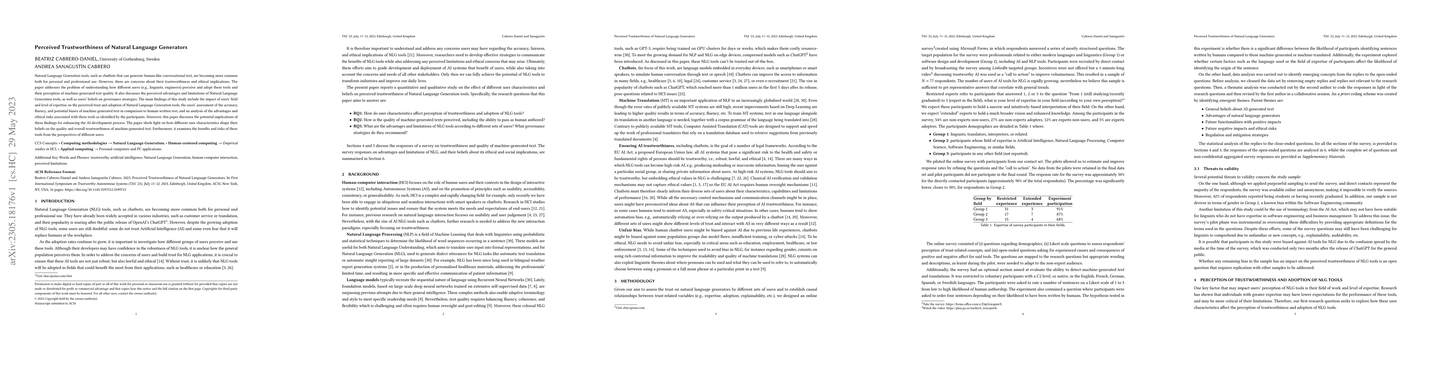 Thumbnail for Perceived Trustworthiness of Natural Language Generators