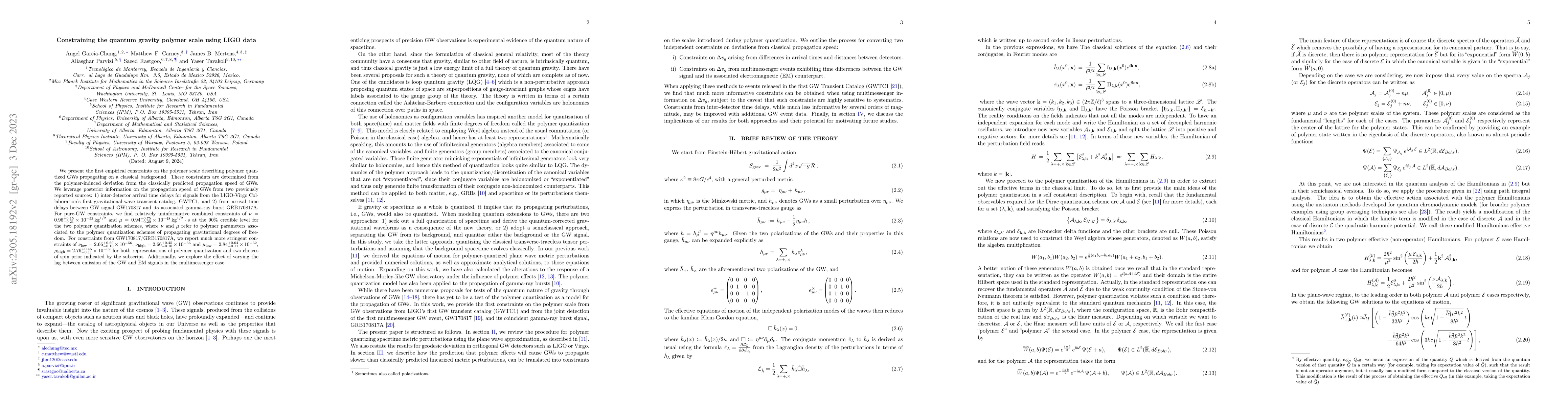 Thumbnail for Constraining the quantum gravity polymer scale using LIGO data