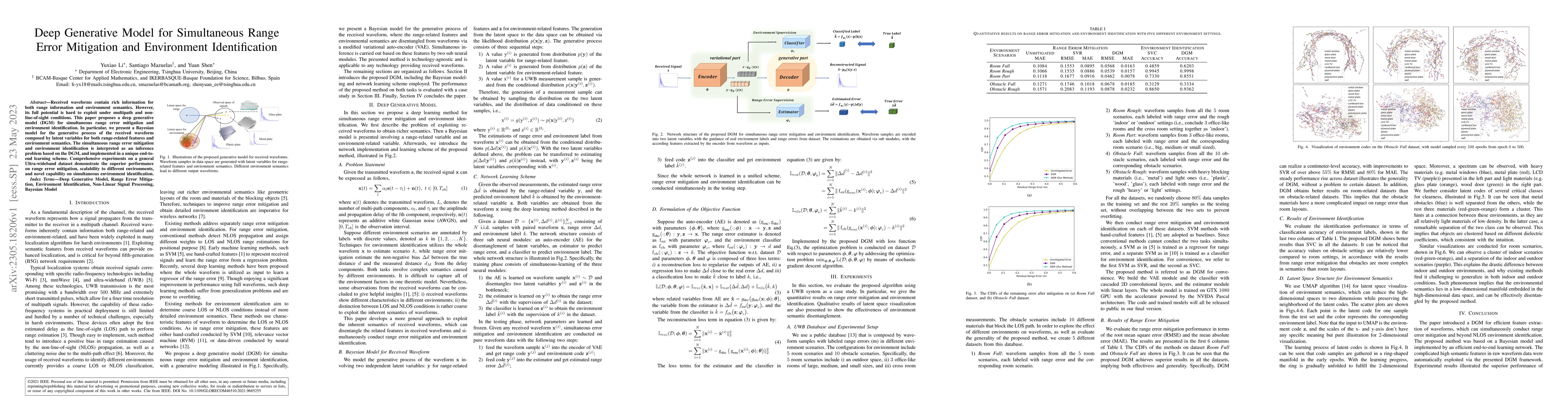 Thumbnail for Deep Generative Model for Simultaneous Range Error Mitigation and
  Environment Identification