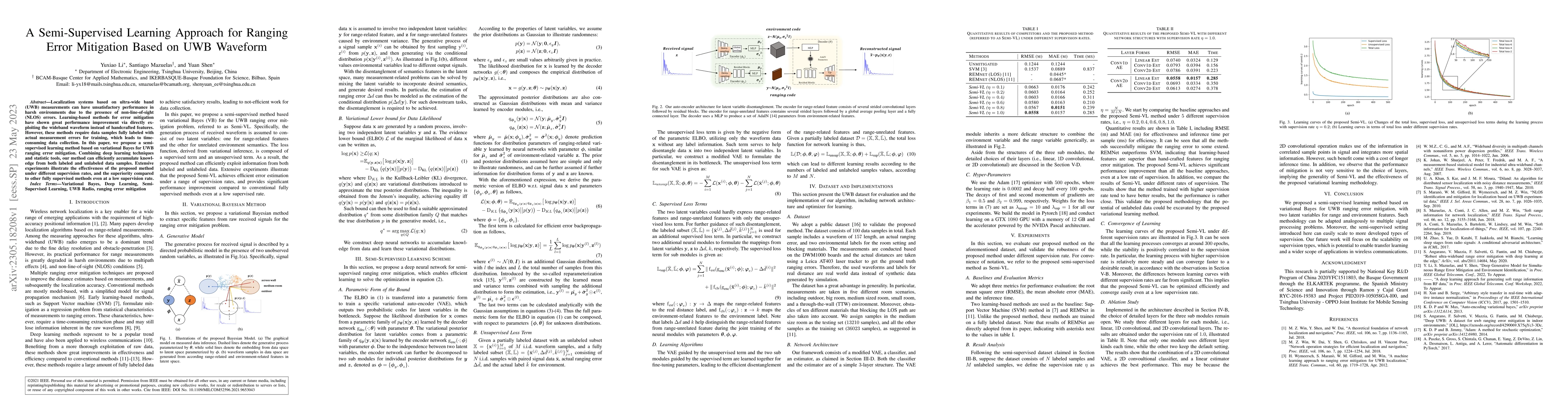 Thumbnail for A Semi-Supervised Learning Approach for Ranging Error Mitigation Based
  on UWB Waveform