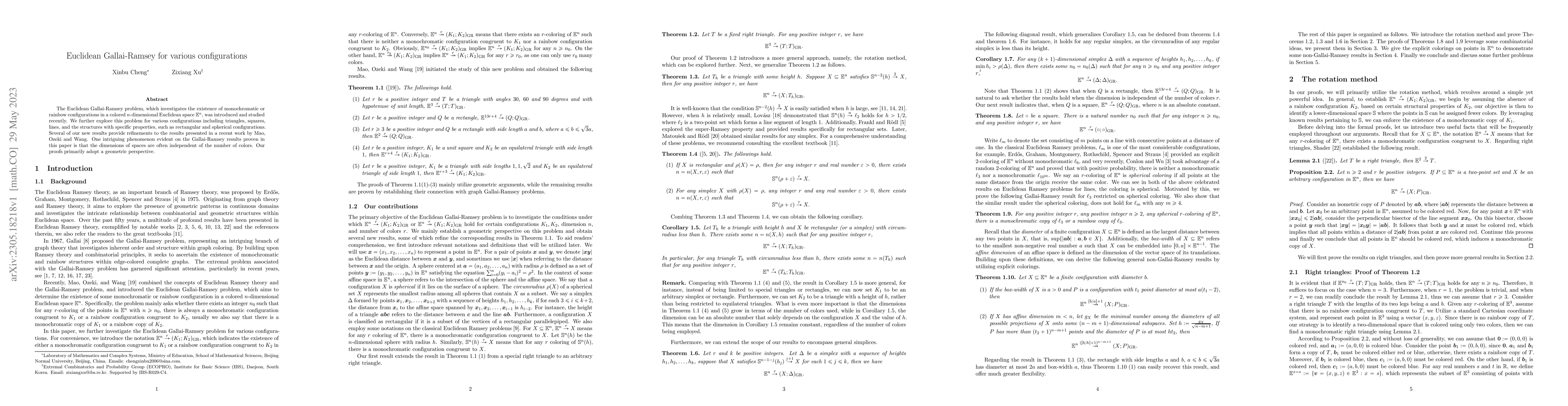 Thumbnail for Euclidean Gallai-Ramsey for various configurations