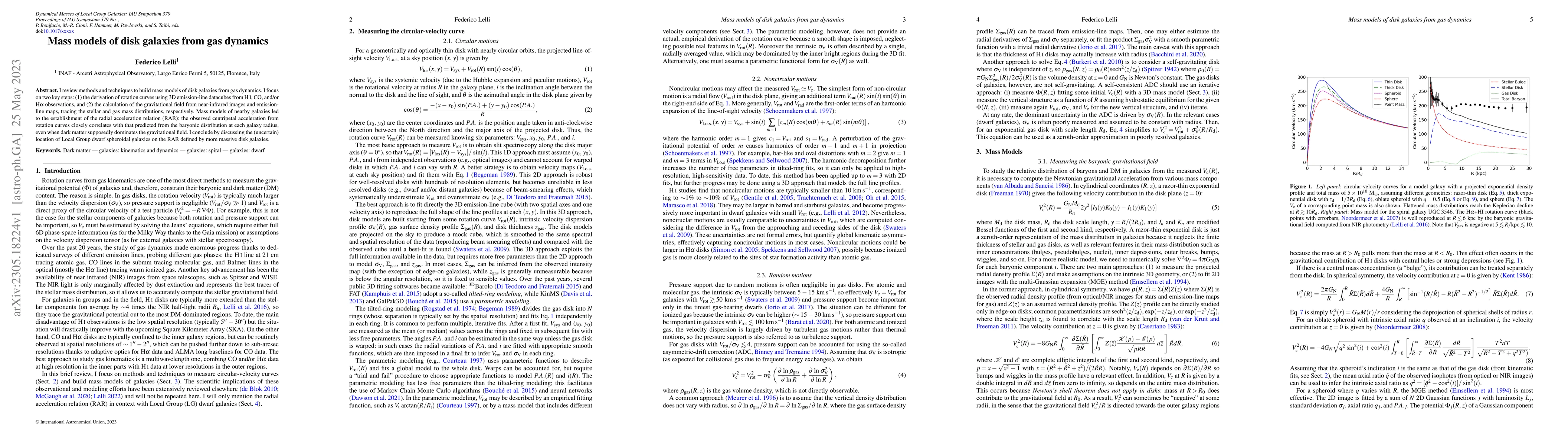 Thumbnail for Mass models of disk galaxies from gas dynamics