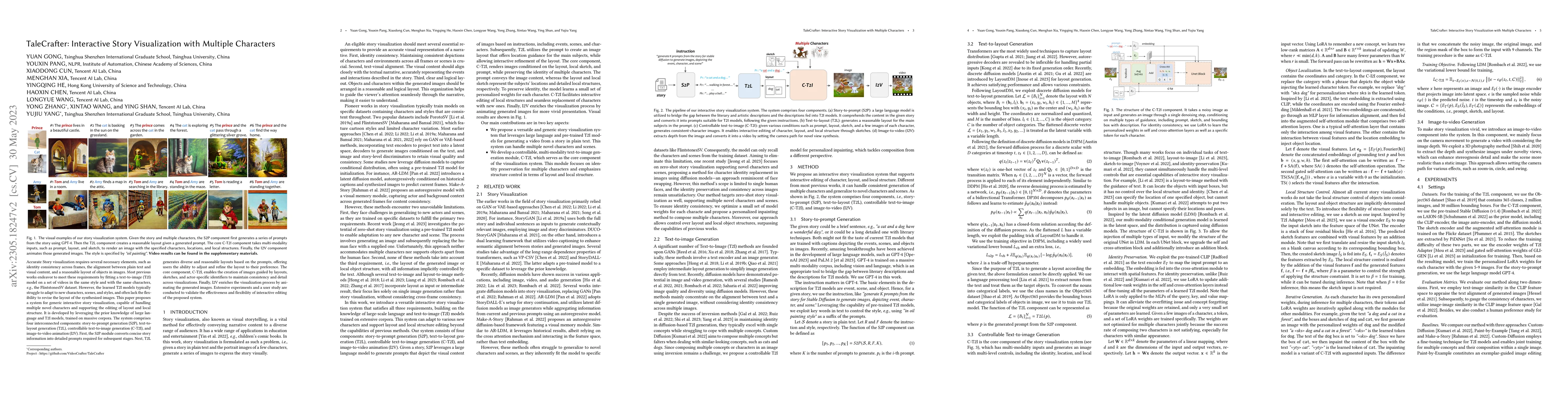 Thumbnail for TaleCrafter: Interactive Story Visualization with Multiple Characters