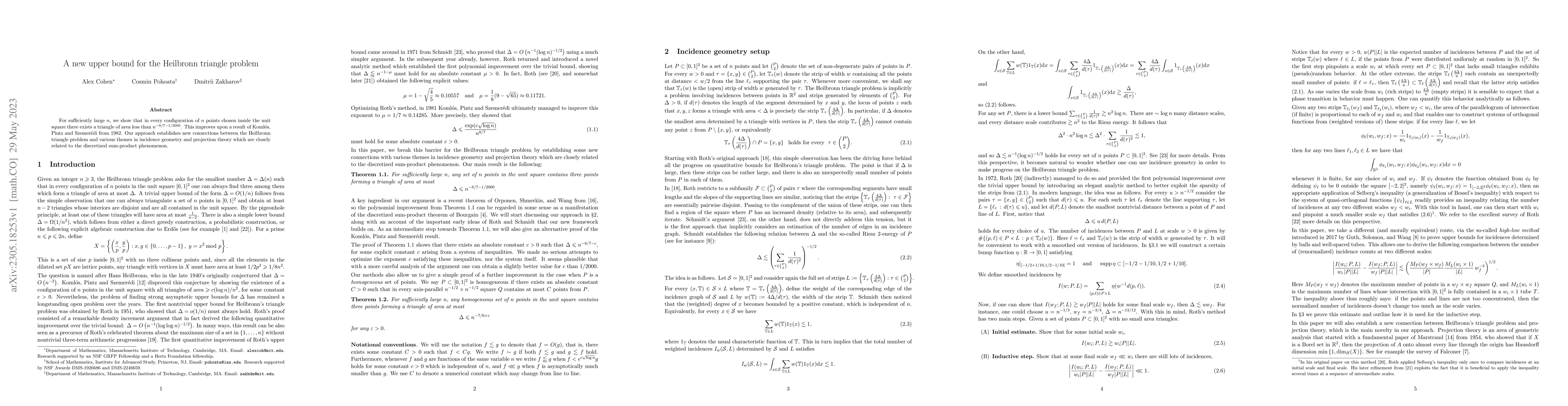 Thumbnail for A new upper bound for the Heilbronn triangle problem