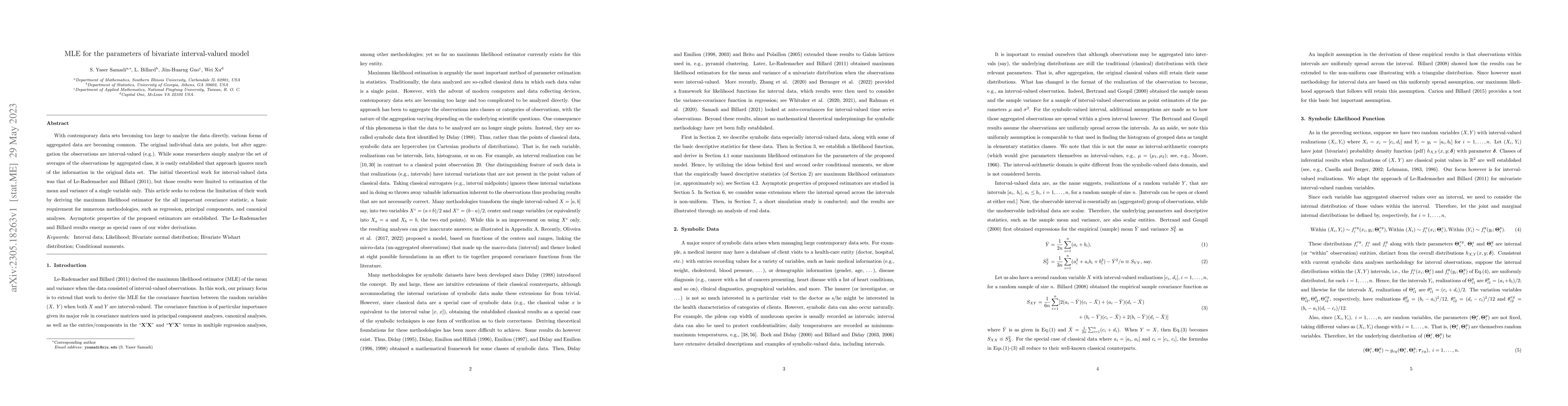 Thumbnail for MLE for the parameters of bivariate interval-valued models