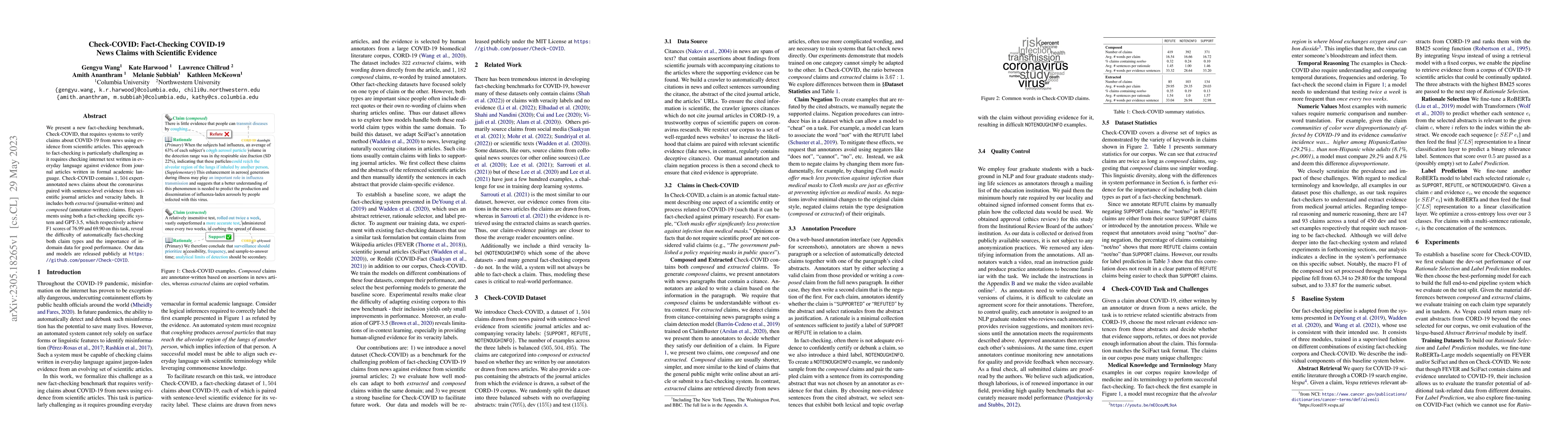 Thumbnail for Check-COVID: Fact-Checking COVID-19 News Claims with Scientific Evidence