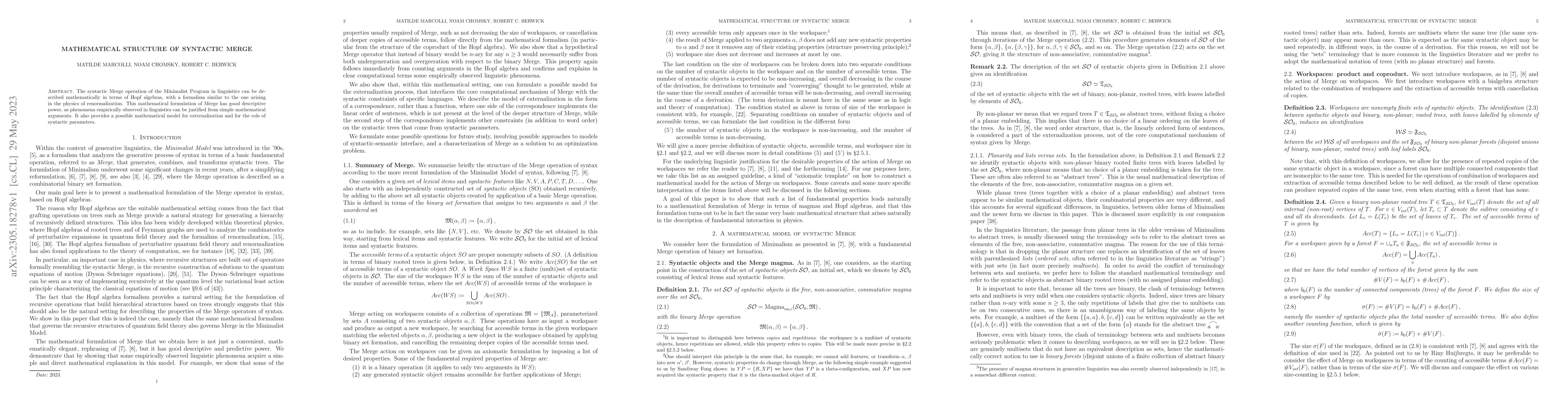 Thumbnail for Mathematical Structure of Syntactic Merge