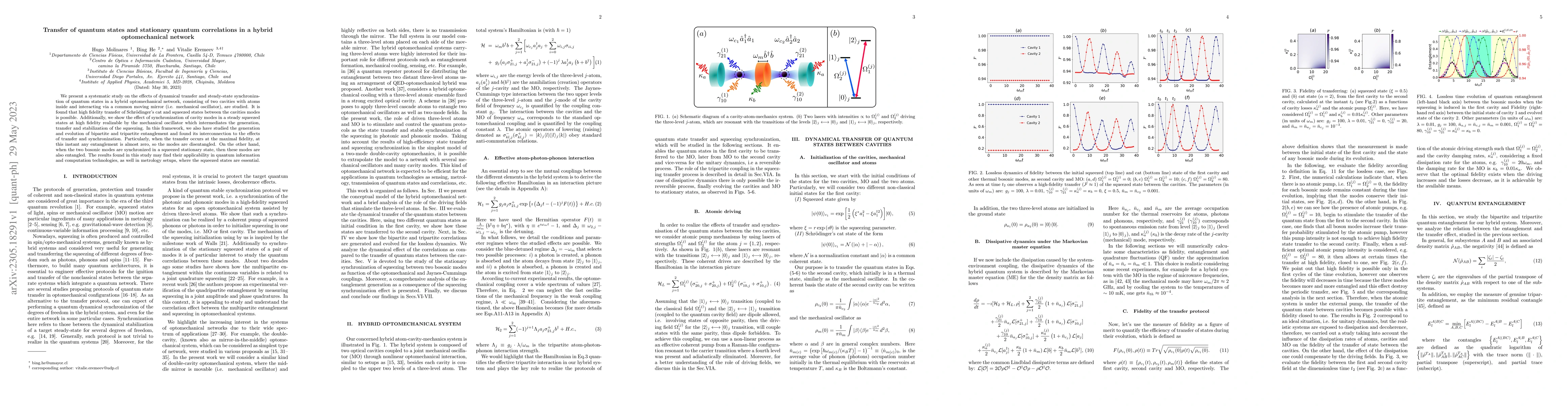 Thumbnail for Transfer of quantum states and stationary quantum correlations in a
  hybrid optomechanical network