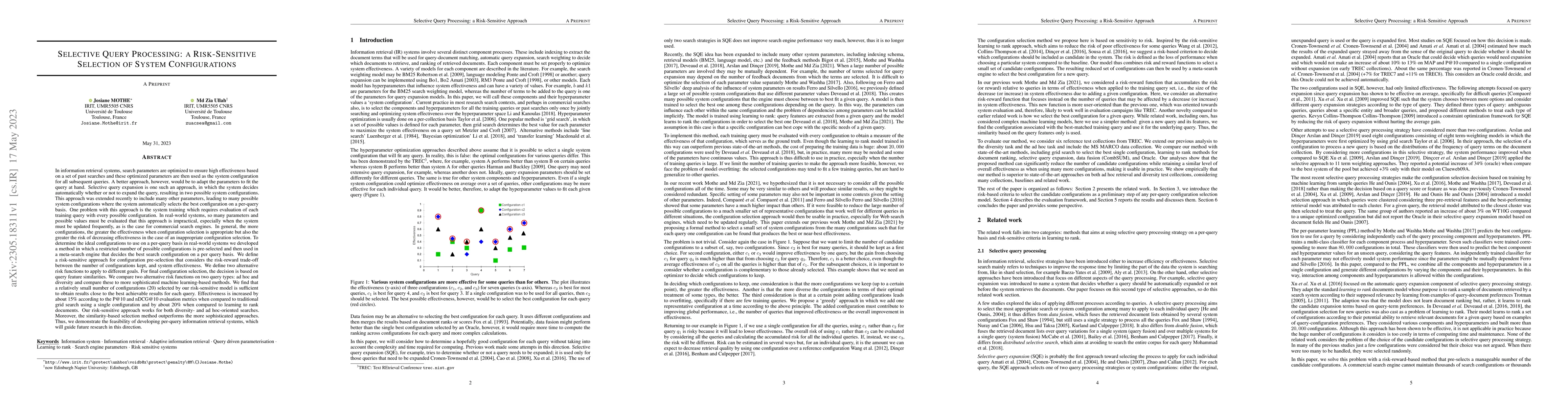 Thumbnail for Selective Query Processing: a Risk-Sensitive Selection of System
  Configurations