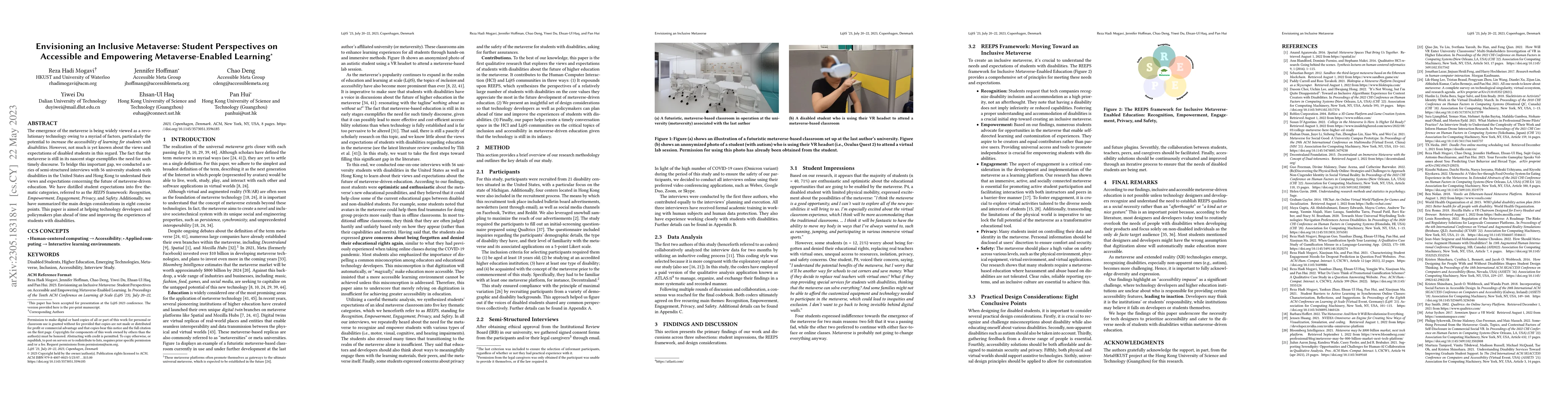 Thumbnail for Envisioning an Inclusive Metaverse: Student Perspectives on Accessible
  and Empowering Metaverse-Enabled Learning