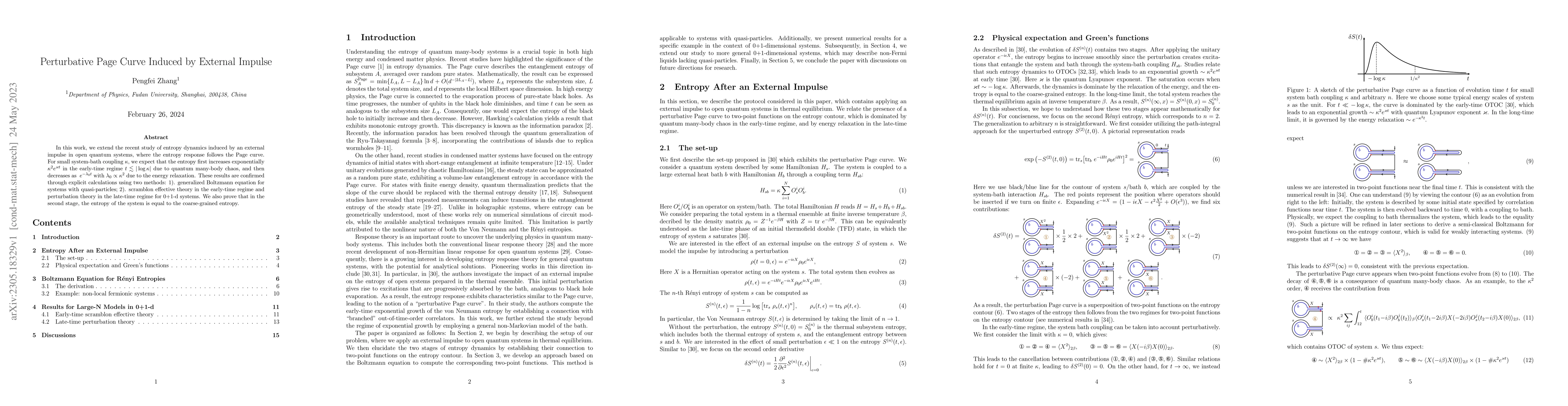 Thumbnail for Perturbative Page Curve Induced by External Impulse