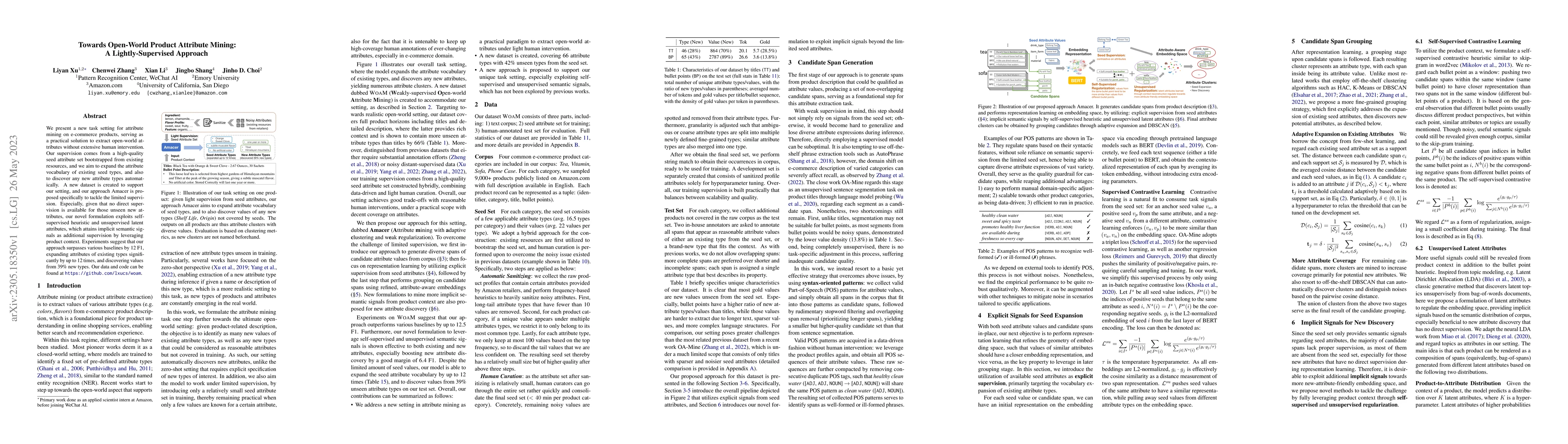 Thumbnail for Towards Open-World Product Attribute Mining: A Lightly-Supervised
  Approach