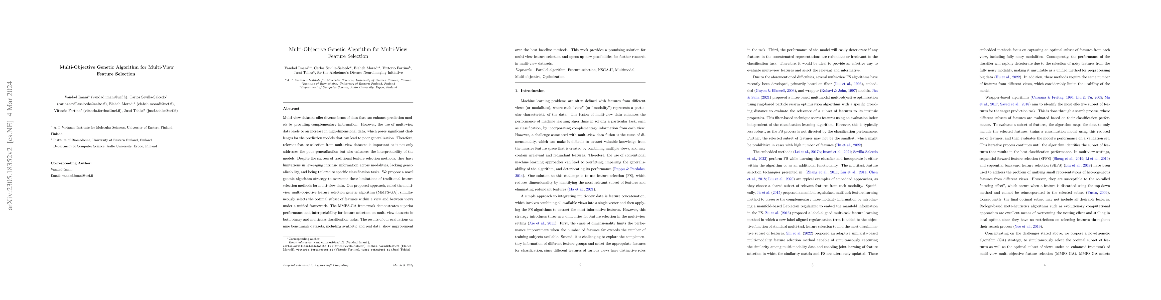 Thumbnail for Multi-Objective Genetic Algorithm for Multi-View Feature Selection