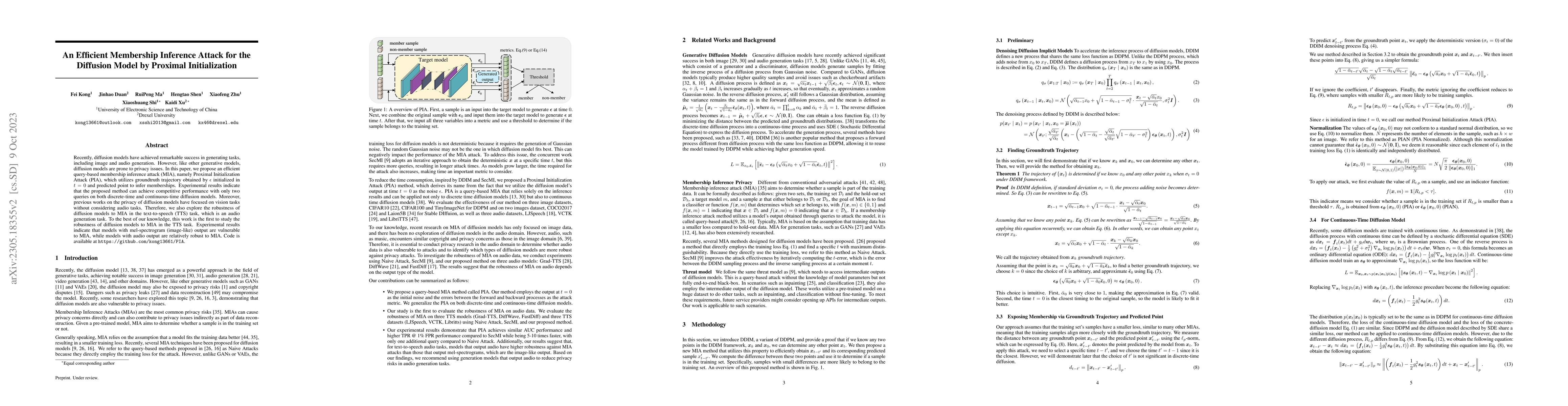 Thumbnail for An Efficient Membership Inference Attack for the Diffusion Model by
  Proximal Initialization