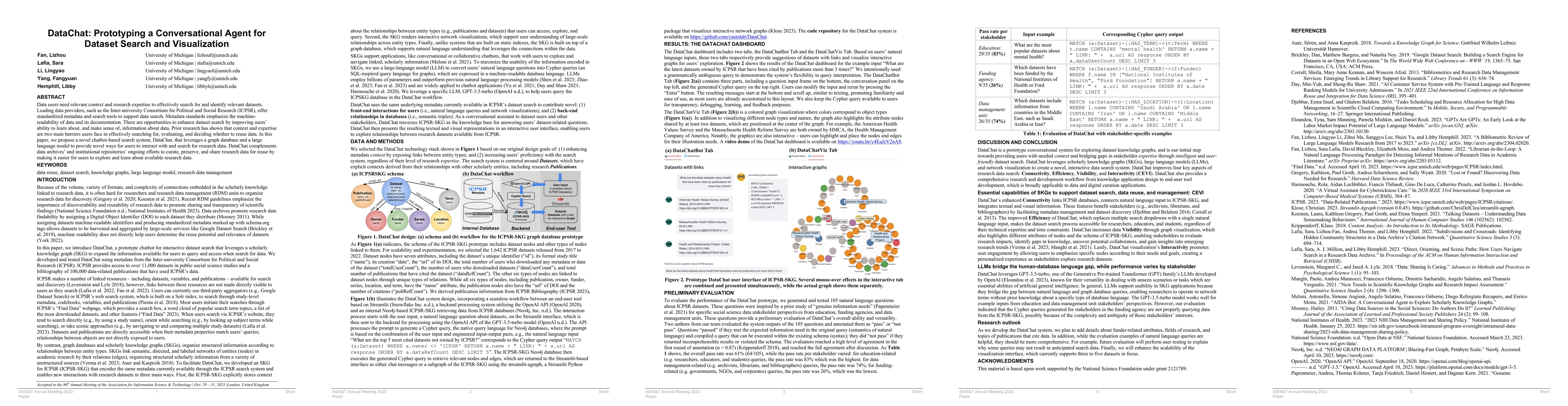 Thumbnail for DataChat: Prototyping a Conversational Agent for Dataset Search and
  Visualization