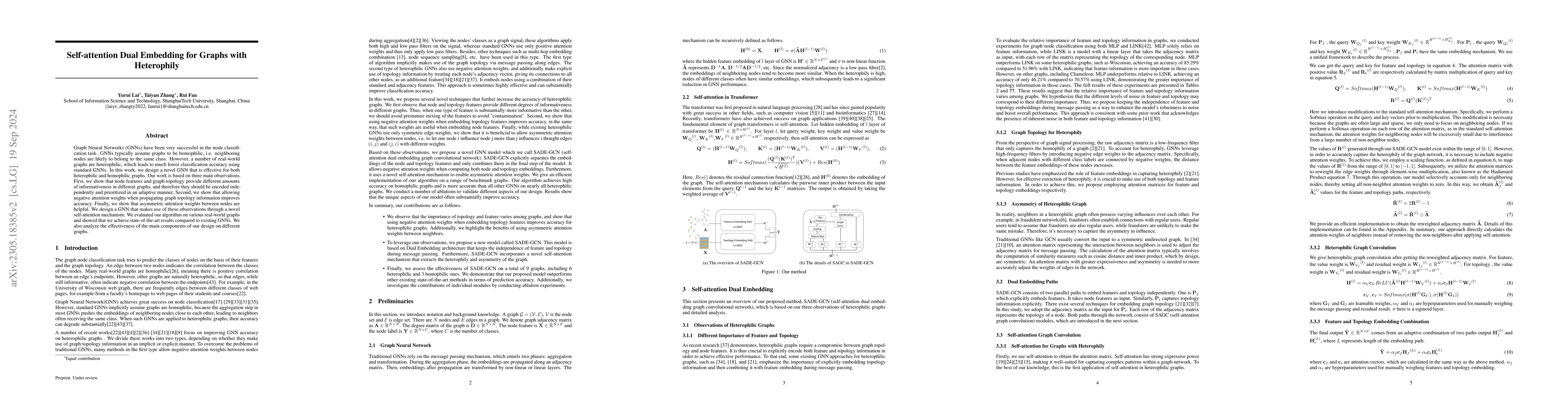 Thumbnail for Self-attention Dual Embedding for Graphs with Heterophily