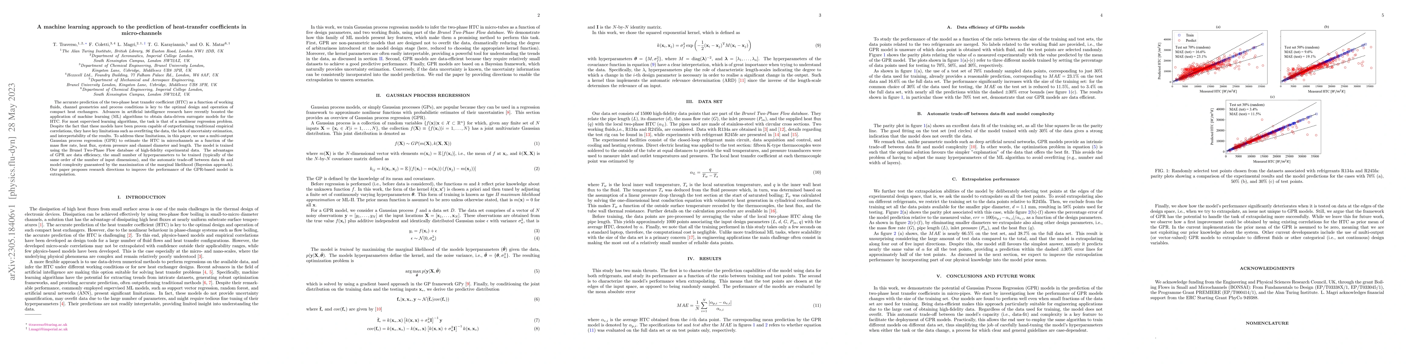 Thumbnail for A machine learning approach to the prediction of heat-transfer
  coefficients in micro-channels