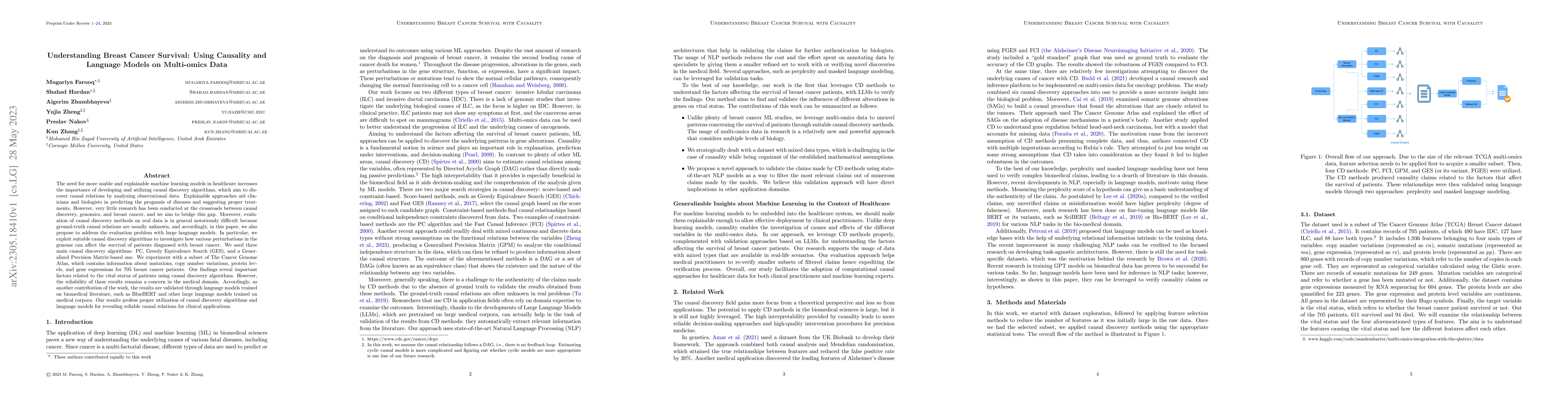 Thumbnail for Understanding Breast Cancer Survival: Using Causality and Language
  Models on Multi-omics Data