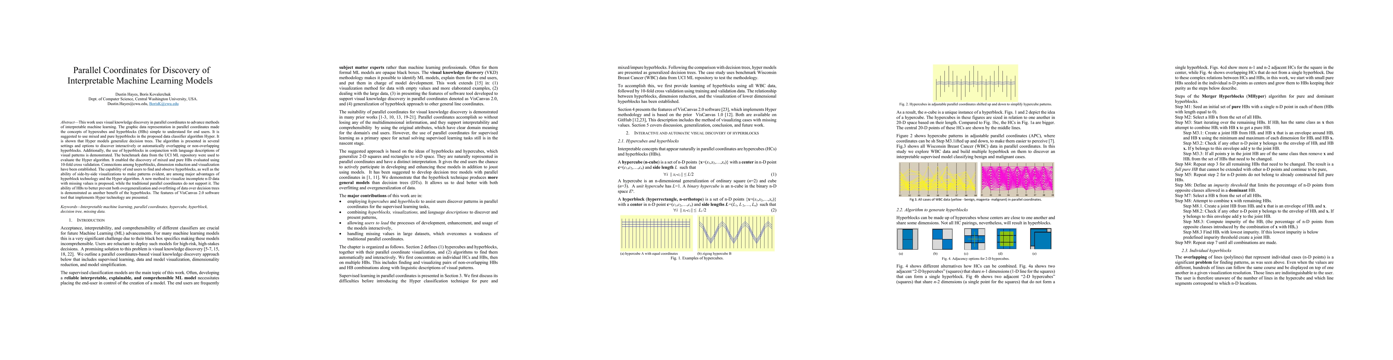 Thumbnail for Parallel Coordinates for Discovery of Interpretable Machine Learning
  Models