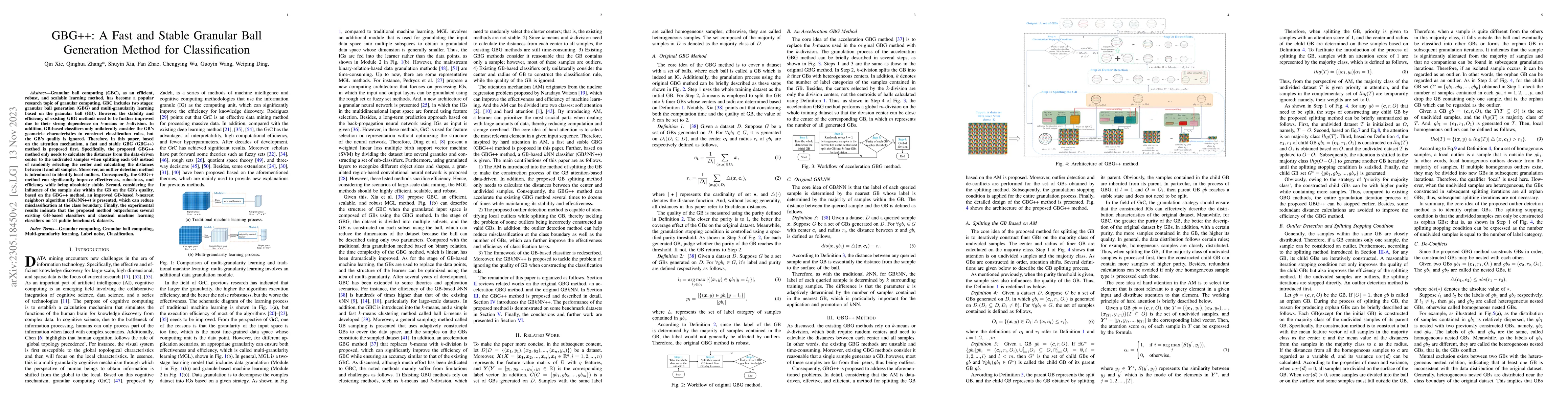 Thumbnail for GBG++: A Fast and Stable Granular Ball Generation Method for
  Classification