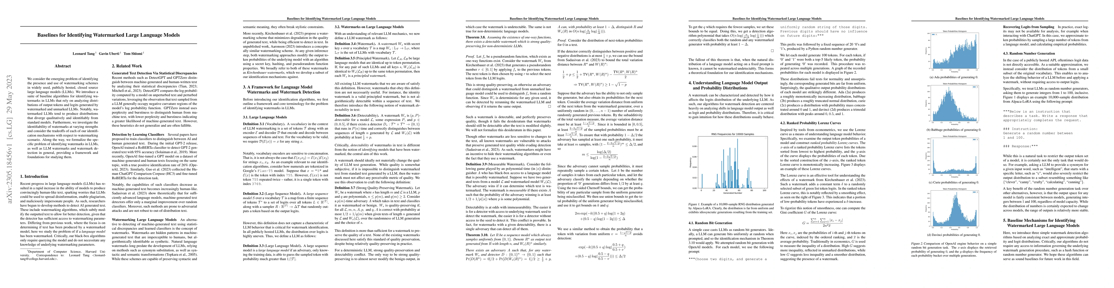 Thumbnail for Baselines for Identifying Watermarked Large Language Models